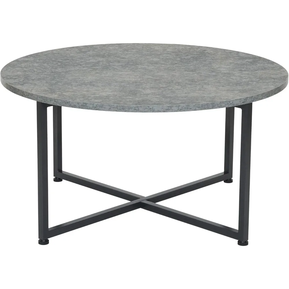 

Round Gray Coffee Table, Grey Slate