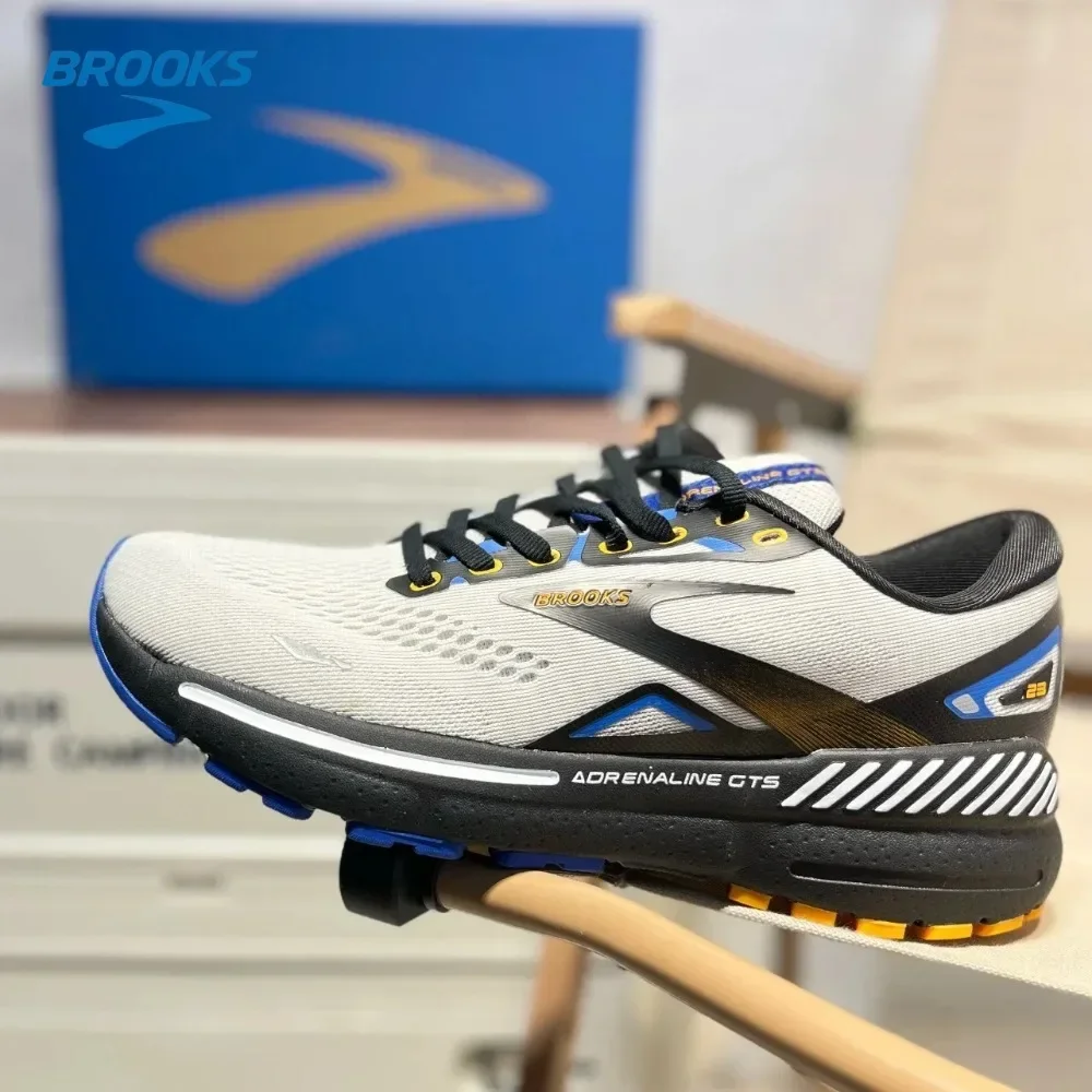 Men Adrenaline GTS 23 BROOKS Running Shoes Ultra-light Soft Elastic Racing Running Shoes Road Fitness Marathon Jogging Sneakers