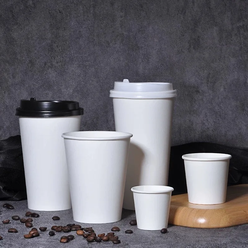 

100 ~ 1000 шт., 9 унций, 250 мл, бумажный стаканчик с крышкой, персонализированный заказ, кофейная чашка, одноразовая чашка на заказ, логотип на заказ, фото на заказ