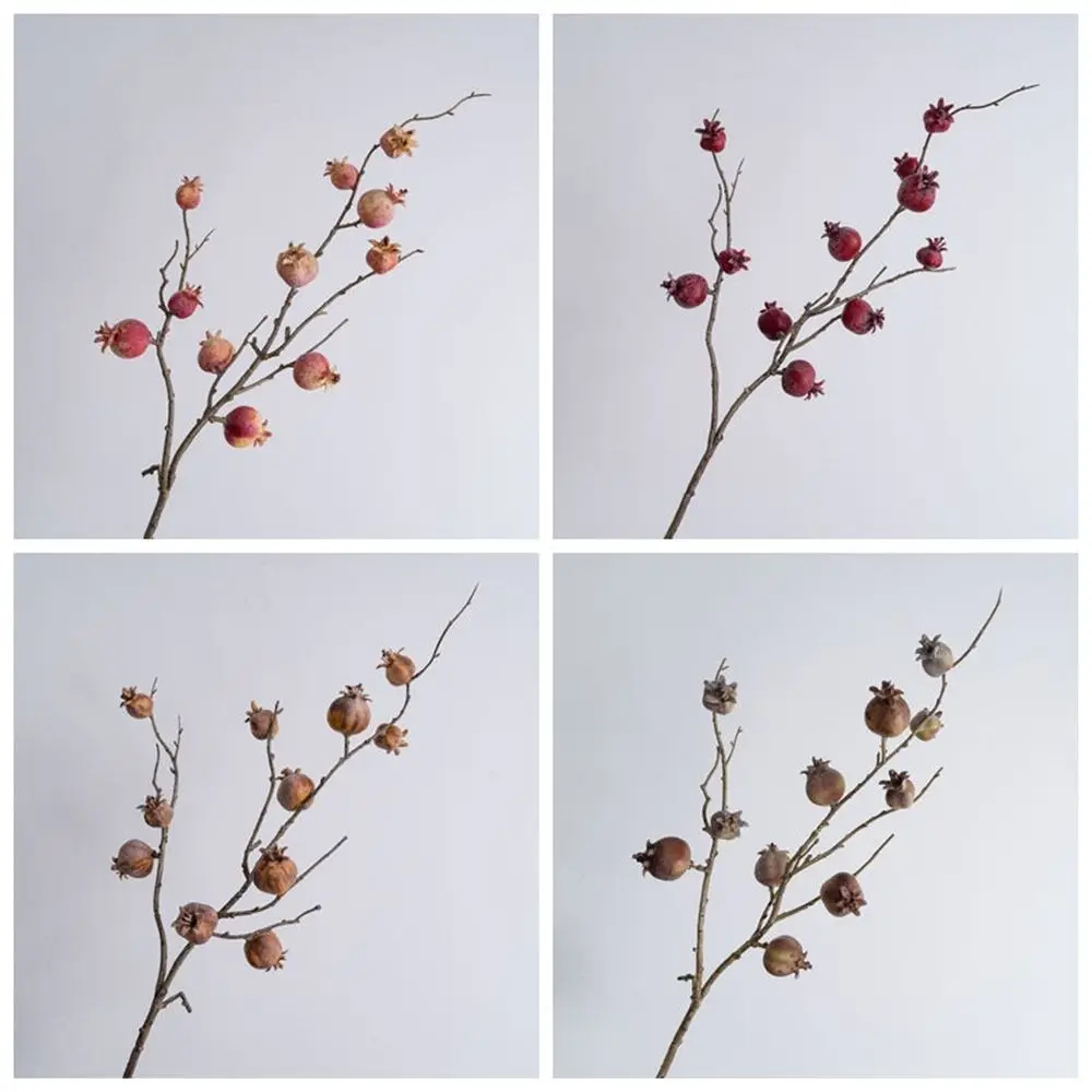 

11 Fruit Artificial Pomegranate Branches Plastic Handmade Foam Fruits Branches Elegant Realistic Fake Plants