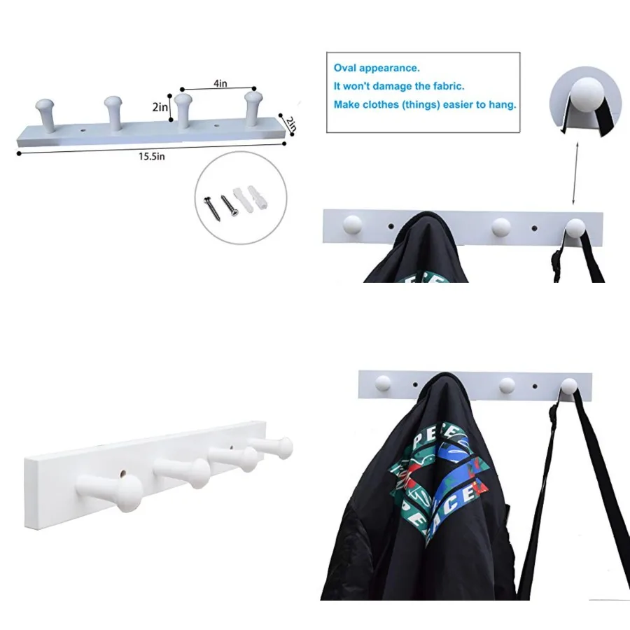 

Настенный крючок для пальто и шляп для входа, фойе, прихожей, ванной комнаты, спальни, декоративное решение для домашнего хранения с 4-мя часами