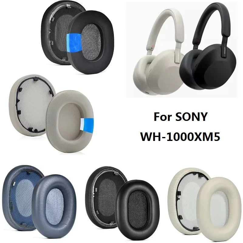 Ersatz-Ohrpolster aus Proteinhaut mit Kunststoffschnalle für Sony WH-1000XM5-Kopfhörer, hochwertige Ohrenschützer-Ohrpolster-Ohrpolster