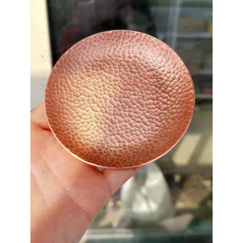 

Медный чайный поднос ручной ковки, утолщенный - Китайский круглый набор подставок для чая для дома, традиционная металлическая чайная тарелка