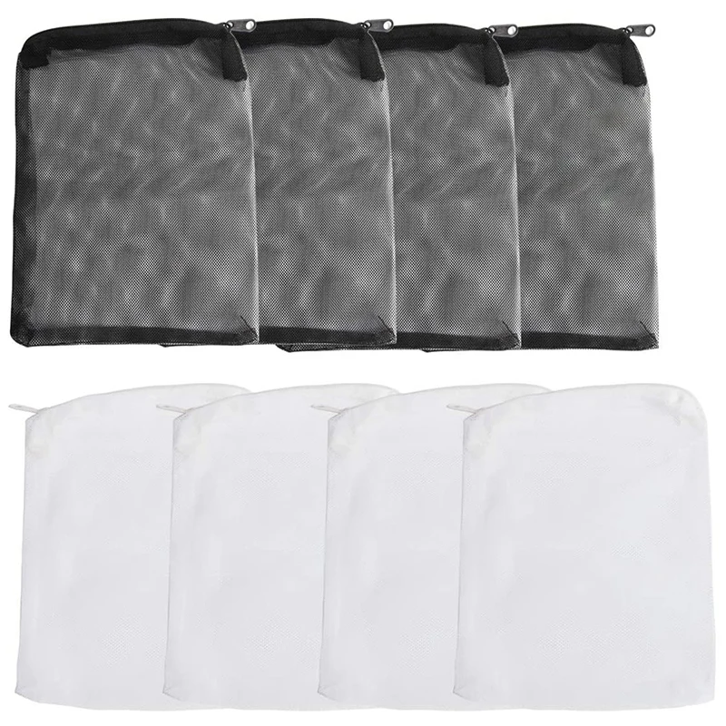 24 Pieces Of Aquarium Filter Bag Media Mesh Filter Bag Reusable Mesh Bag For Granular Carbon, Bioball White And Black