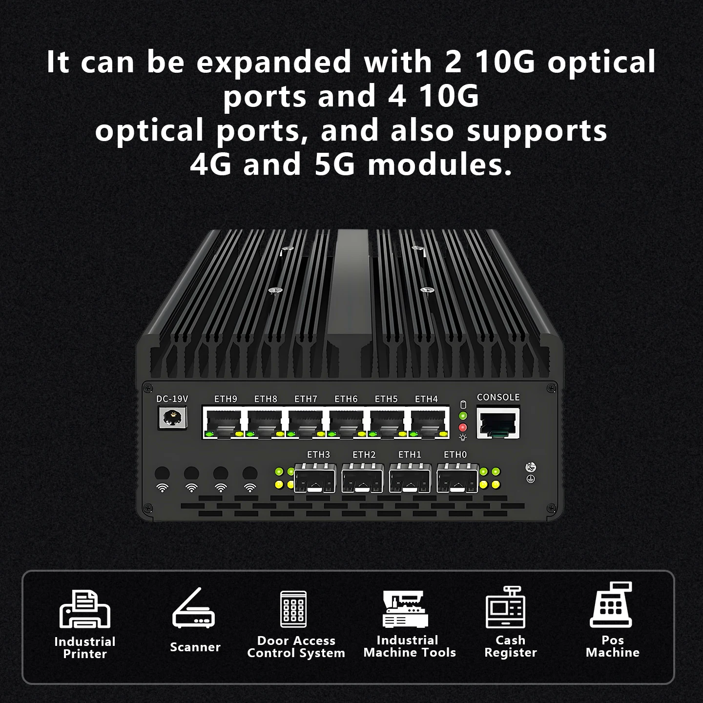 Sólido 6*2,5G LAN Firewall Mini PC Intel Ultra 7 155H 4x/2x10G SFP hogar Oficina Industrial Mini Host Proxmox ESXi servidor 4G/5G
