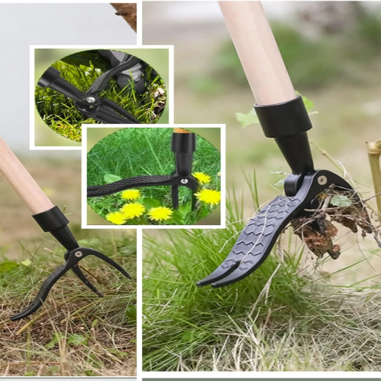 Hand Weeder Pulling Tools, Gardening Lawn Care Weed Tool,for Backyard Lawn Patio(No Stick)