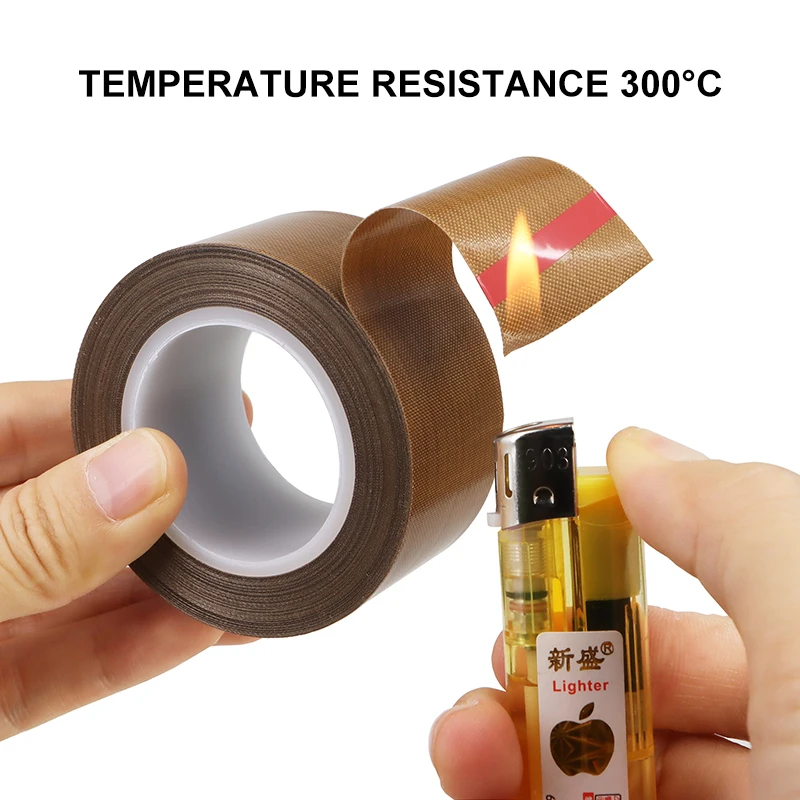 300℃ High Temperature PTFE Cloth Adhesive Tape Heat Insulation Non‑Stick Tape For Sealing Machine Heat Resistant Sealing Tape