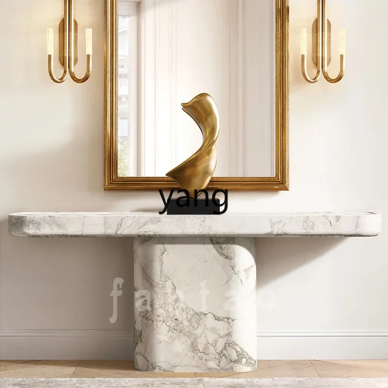 LH minimalist light luxury home natural marble entrance table villa light luxury corridor entrance table