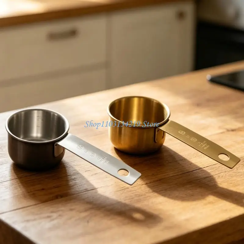 N5KC 30ml Stainless Steel Measuring Spoon Set Ergonomic Long Handle Scoops For Liquid And Dry Ingredients