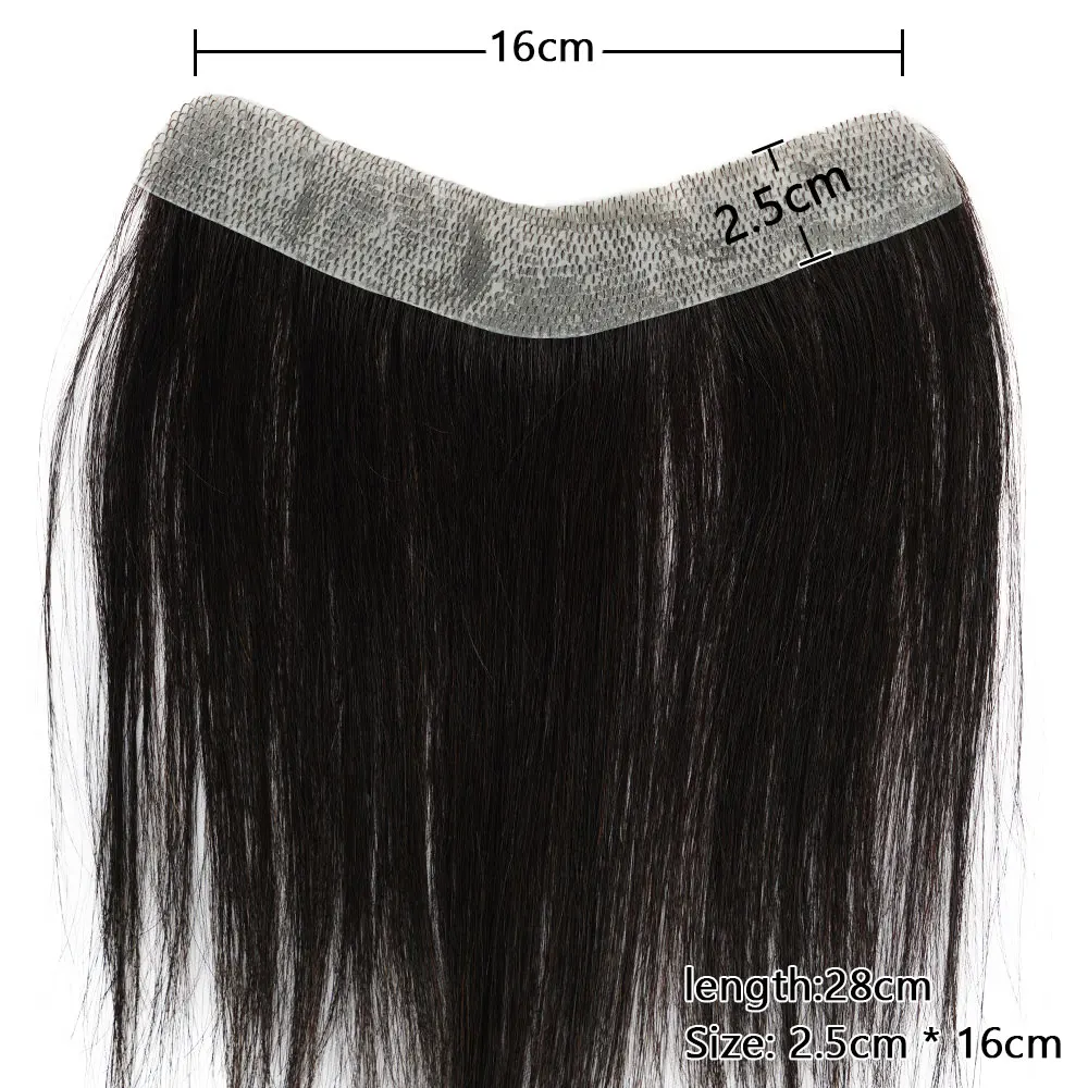 Doreen Front Men Toupee Remy Hair Replacement System V Style Forehead Human Hair Line Pieces Short Hair Thin PU Natural Hairline