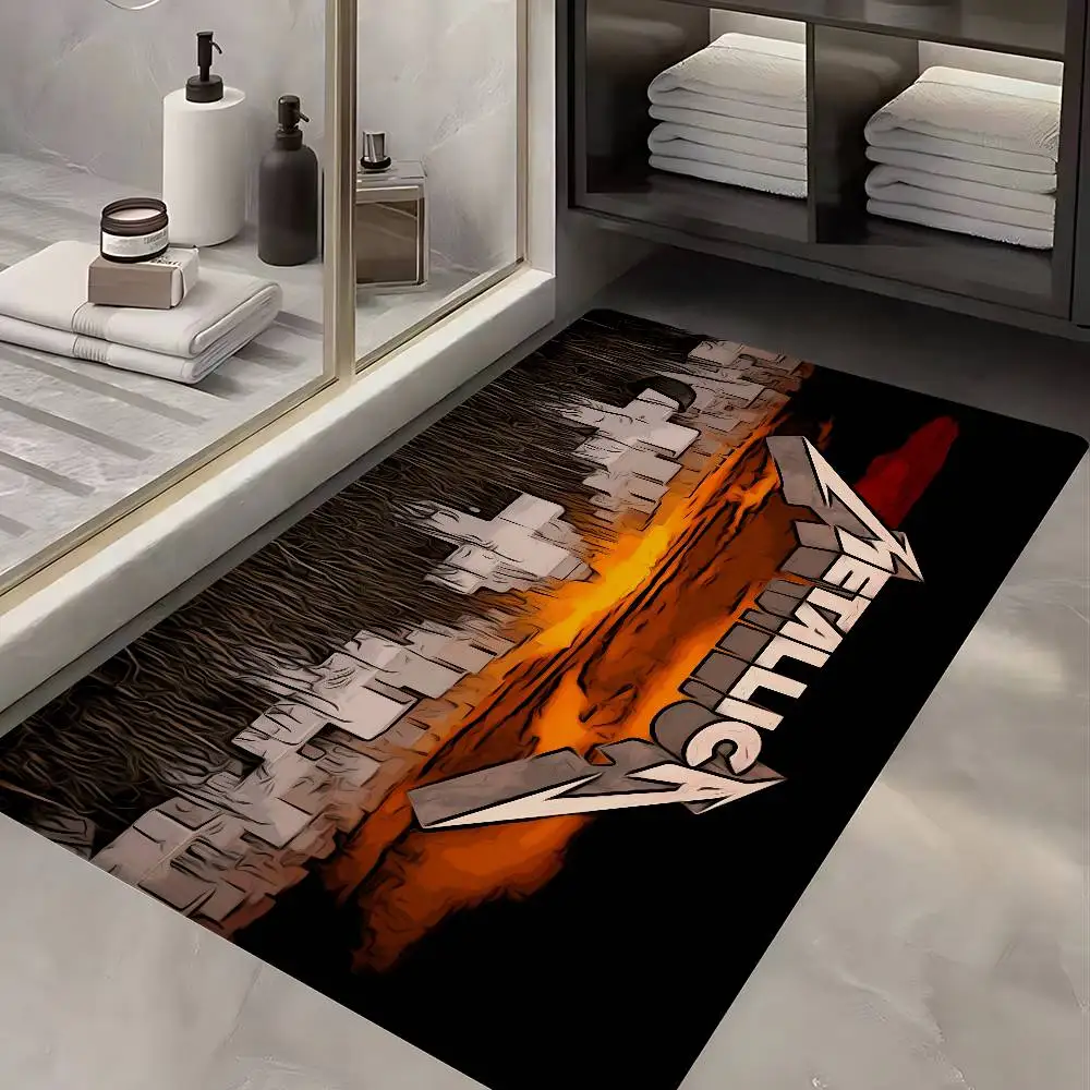 M-Metallica Fußmatten im Retro-Stil, mehrere Auswahlmöglichkeiten, Wohnzimmer- und Küchenteppich, rutschfester Willkommens-Teppich