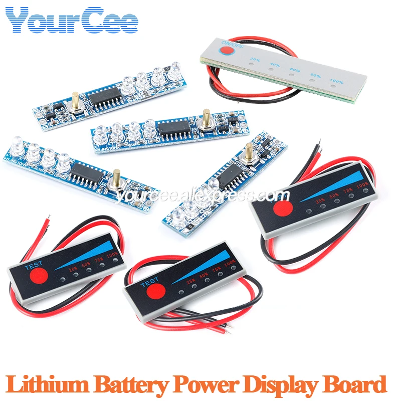 5pcs/1pc 1s-7s 3.7V 18650 Li-ion Lipo Lithium Lead Acid Battery Level Indicator Tester LCD Display Meter Capacity