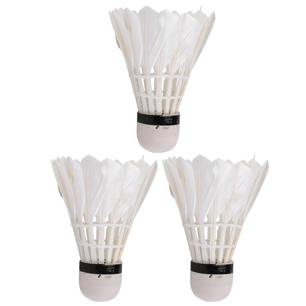 

3pcs Badminton White Goose Feather Shuttlecocks Goose Feather Badminton Ball Feather Badminton Family Practice