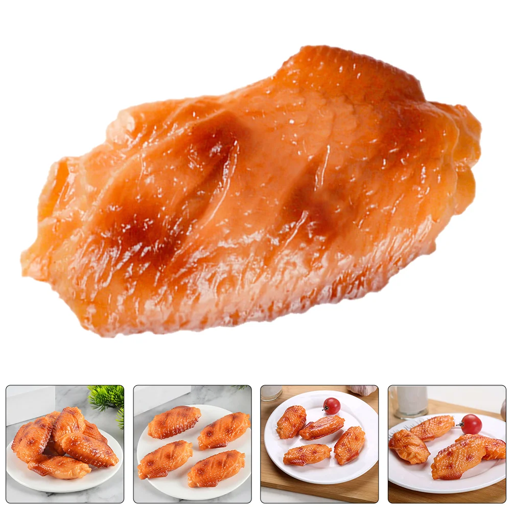 4 Pcs Simulated Chicken Wings Fake Display Supply Store Accessories Imitated Food Model Decor Wear-resistant Pantry