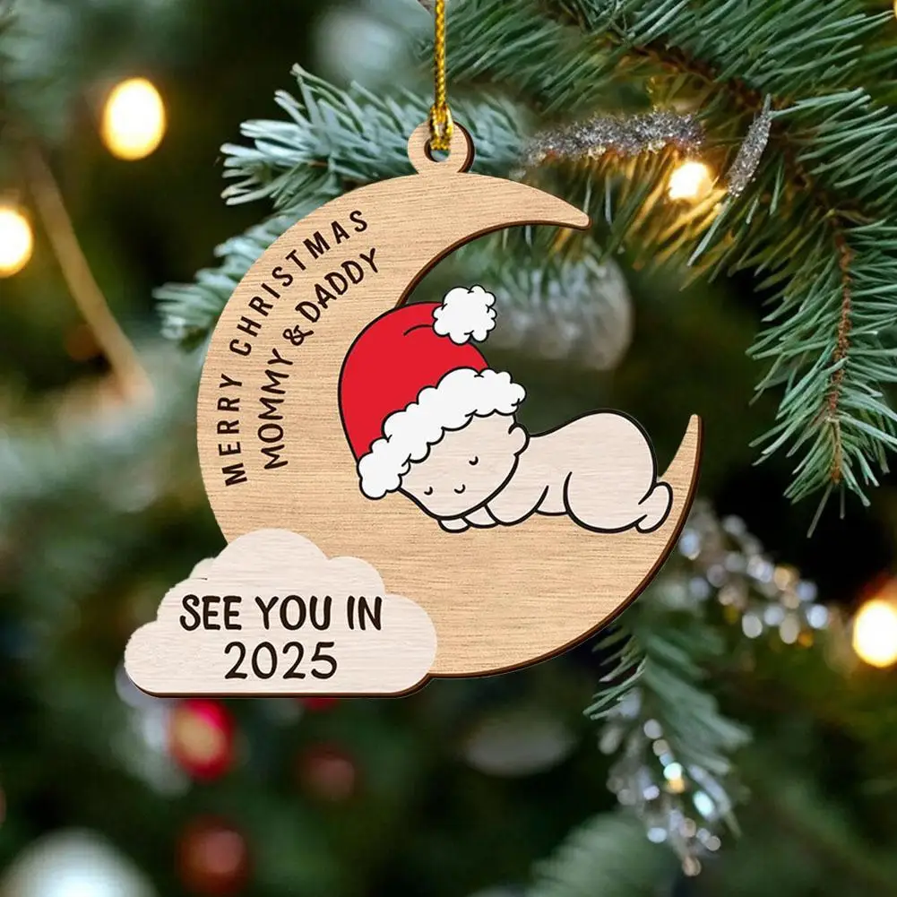 Parents Looking For Baby Ornaments - See You In 2025 - Merry Christmas Mom And Dad Ornaments - Pregnancy Christmas Ornaments