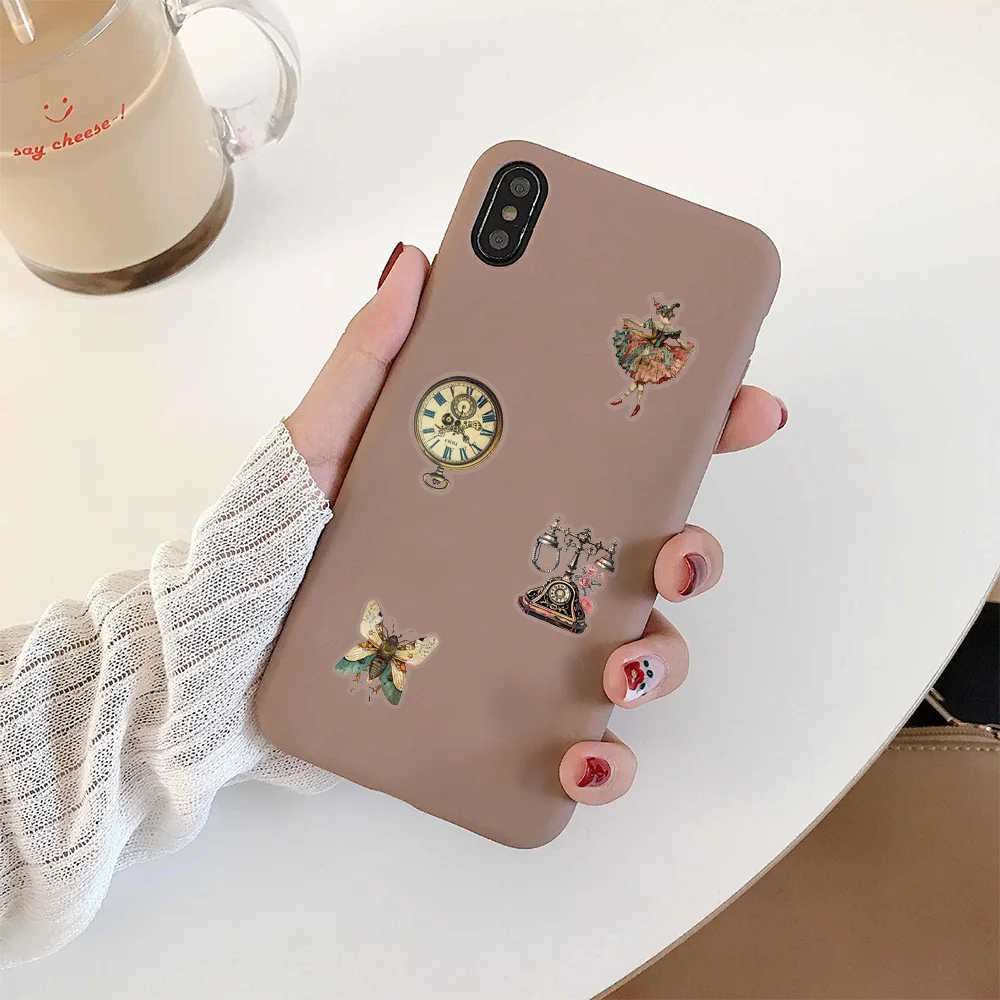 50PCS Victorian Era Graffiti Stickers Scrapbooking Collage Material Mobile Water Cups Dining Plates Decorative Stickers