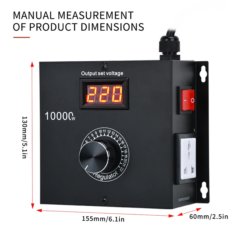 10000 Вт регулятор переменного напряжения, бесступенчатый регулятор напряжения, скорость, температура, регулируемый регулятор напряжения, диммер