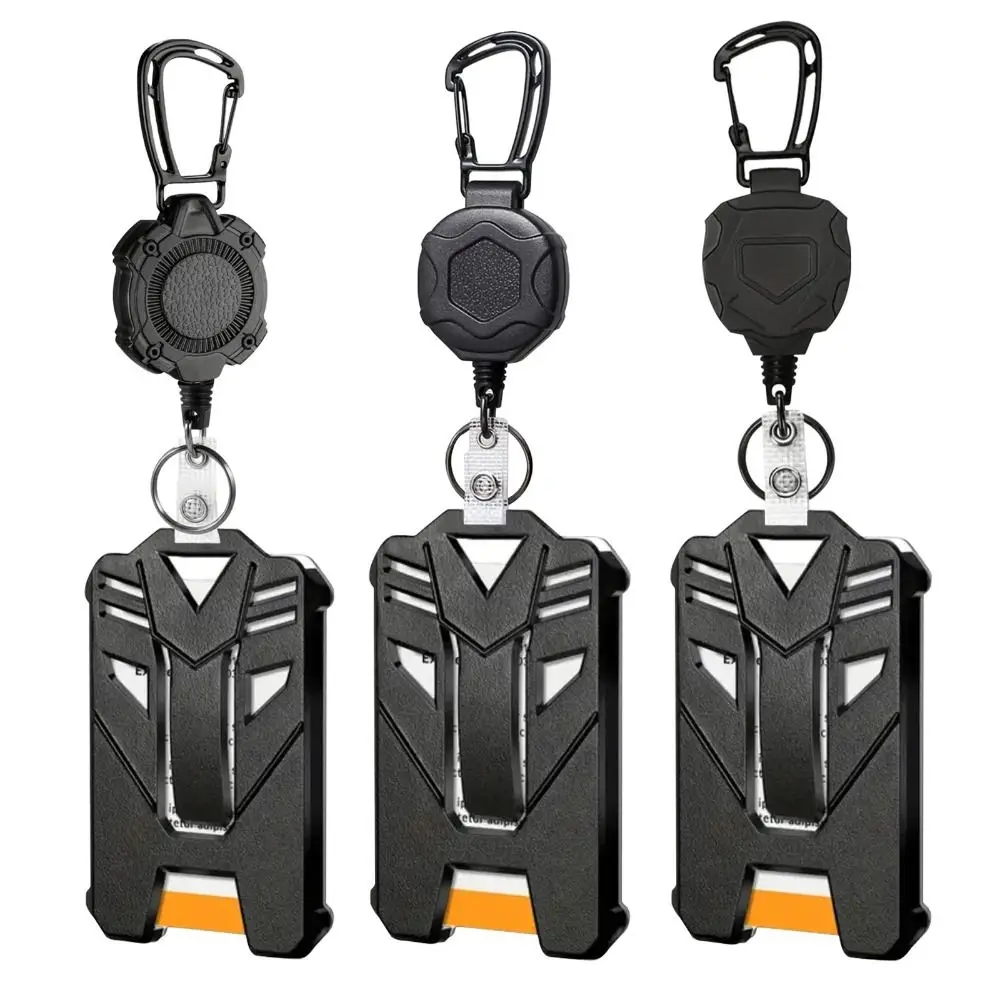 

Heavy Duty Retractable Badge Reel Strong Steel Wire Rope ID Card Holder Card Case ABS Material Bus Card Cover Office School