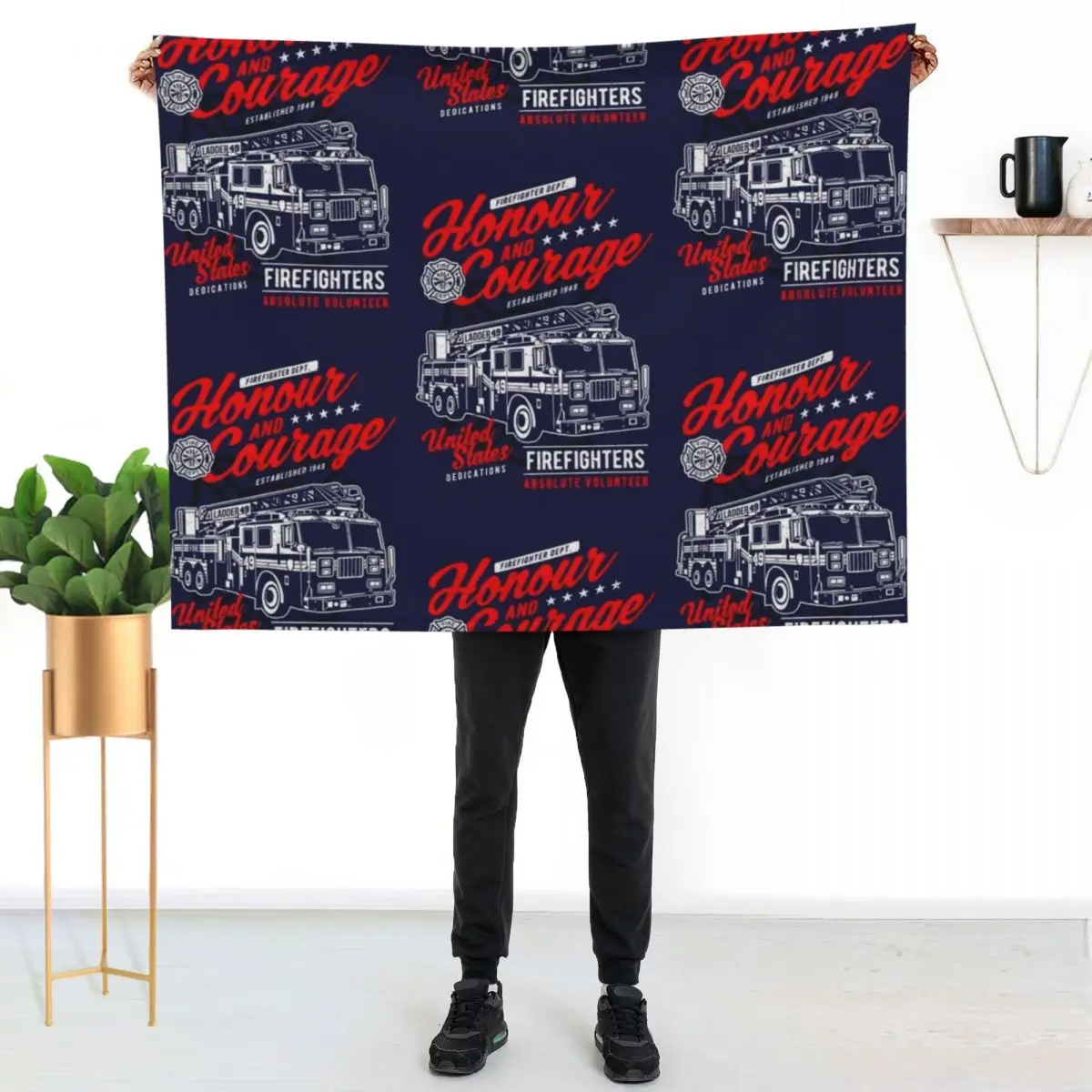 

Honour And Courage. Fire Department. Throw Blanket All Season Lightweight Soft Blanket for Bed