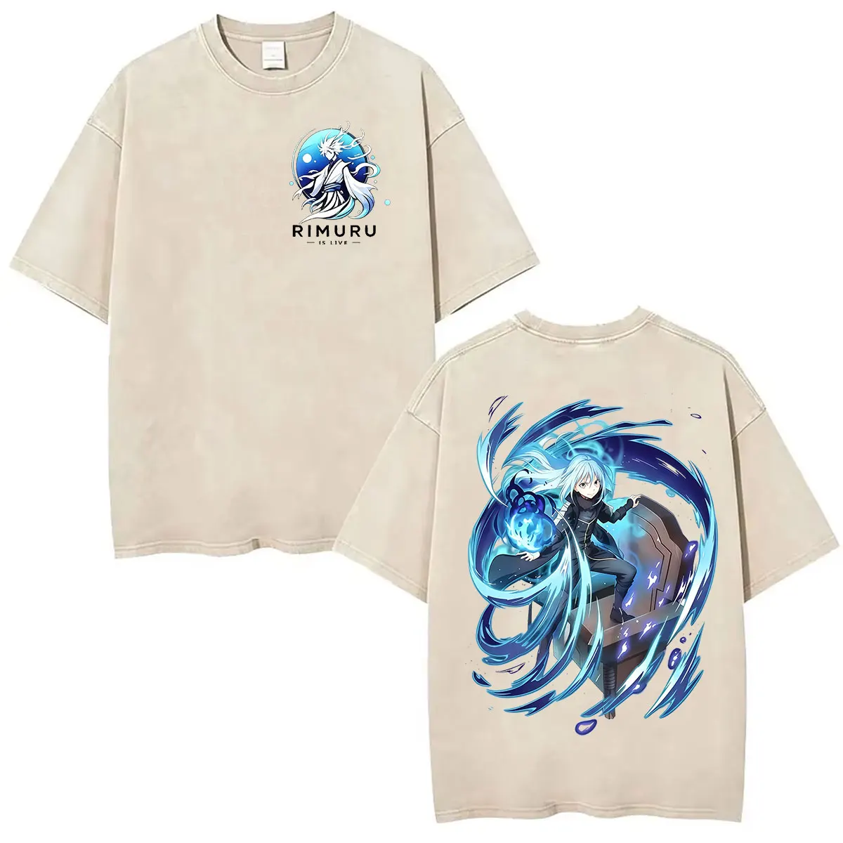 Anime Rimuru Tempest Graphic T Shirt That Time I Got Reincarnated As A Slime Vintage Washed T-shirts Men Women Oversized T-shirt