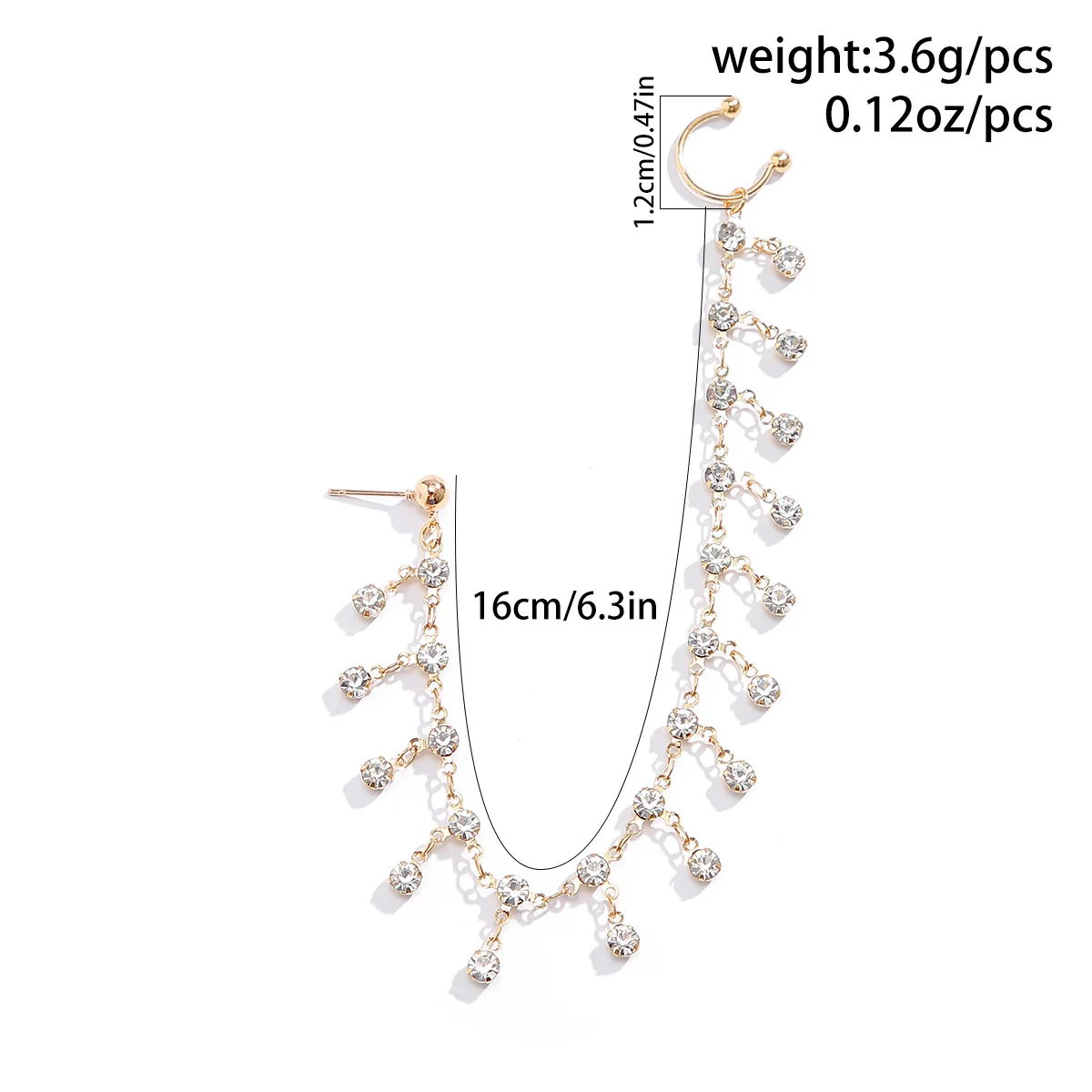 Punk Women Earring Geometric Tassel Chain Indian Imitation Nose Chain Earring Nose Clip Piercing Jewelry