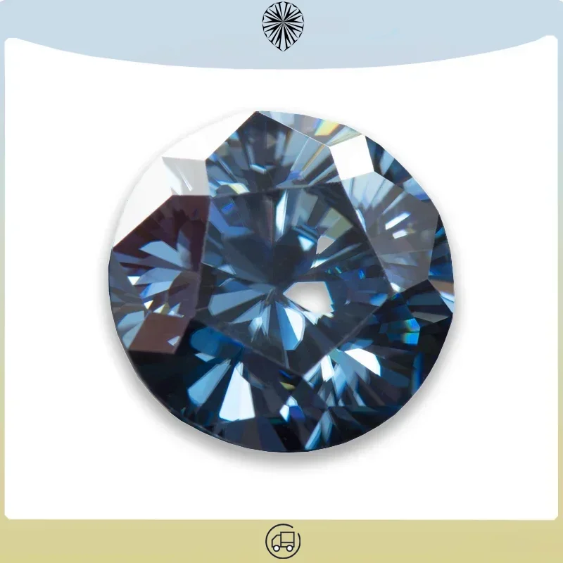 Moissanite Stones Round Shape Natural Royal Blue Colours Special Sakura DIY Jewelry Making Materials with Cut GRA Certificate