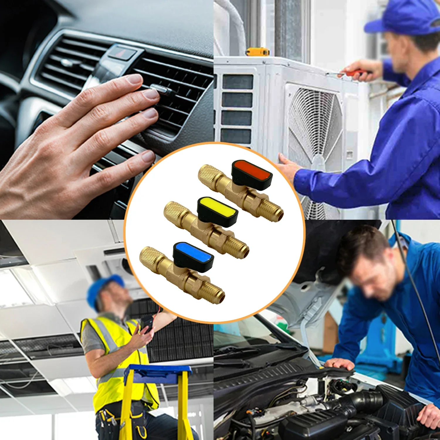 تكييف الهواء المبردات الكرة صمام 1/4 "SAE مستقيم اغلاق صمام ل R134A R410A R22 R12 شحن خراطيم التيار المتناوب المبردات