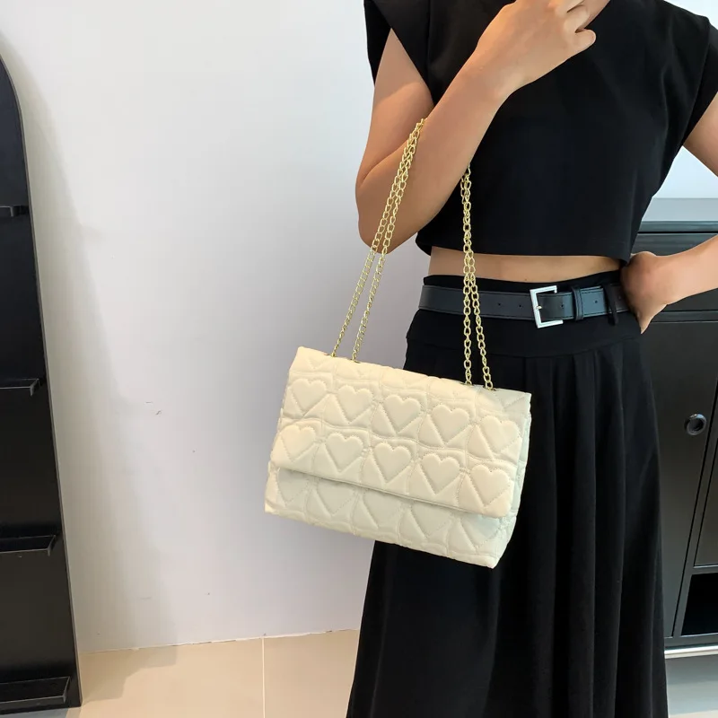 

2023 new style casual fashion Lingge shoulder bag chain handbag