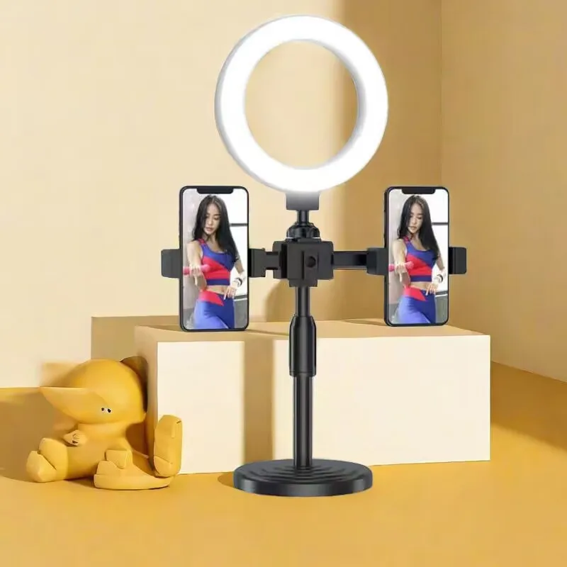 6in 16cm Selfie Ring Light Tripod 2 Phone Stand Holder Photography RingLight Circle Fill Light Led Lamp Desktop Makeup