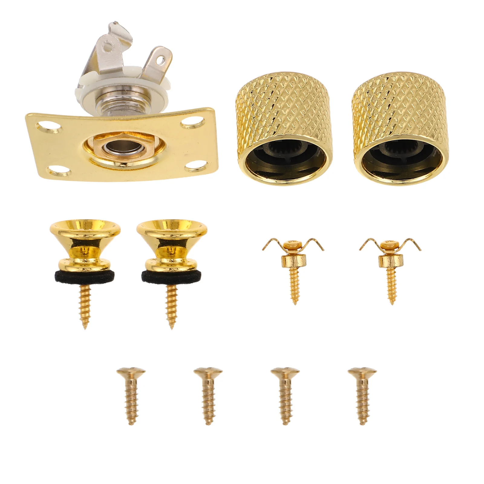 

1 Set Guitar Accessories Kit Strap Locks Buttons Volume Knobs Jack Socket String Retainer Electric Guitar Hardware Replacement