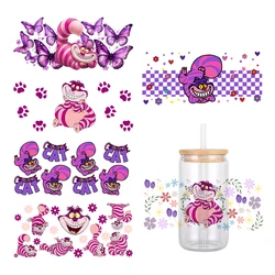 Disney Alice in Wonderland Cheshire Cat UV DTF Transfer Sticker Waterproof Transfers Decals For 16oz Glass Cup Wrap Stickers
