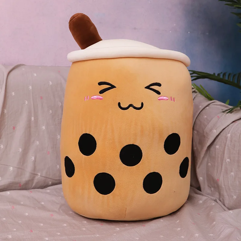 Boba Plush 9.8inch Kawaii Plushies Bubble Tea Cute Pillow Soft Brown Milk Tea Stuffed Animal for Kids/Girls/Boys