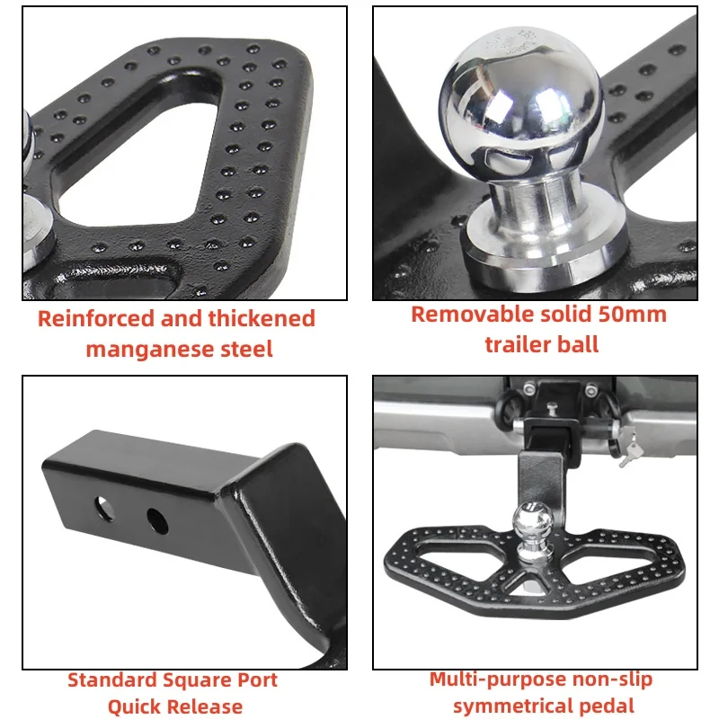 Универсальная задняя педаль с квадратным ртом, подножка с квадратным ртом, ступеньки задней двери, мяч для прицепа для Tundra Sequoia Ram Raptor F150