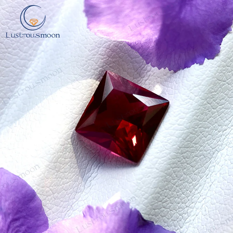 

Lab Grown Ruby AGL Certificate Princess Cut Synthetic Color Stone Loose Gems VVS1 Beads for Jewelry Making Materials Pigeon Red