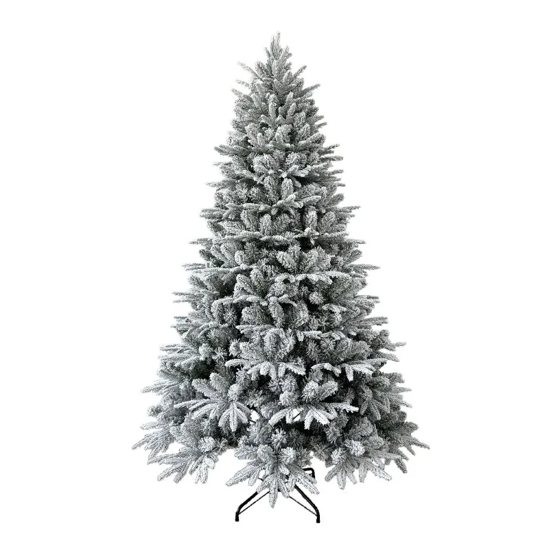 zv-PE Mixed Flocked Snow Falling Christmas Tree Cedar Holy Christmas Ornaments*