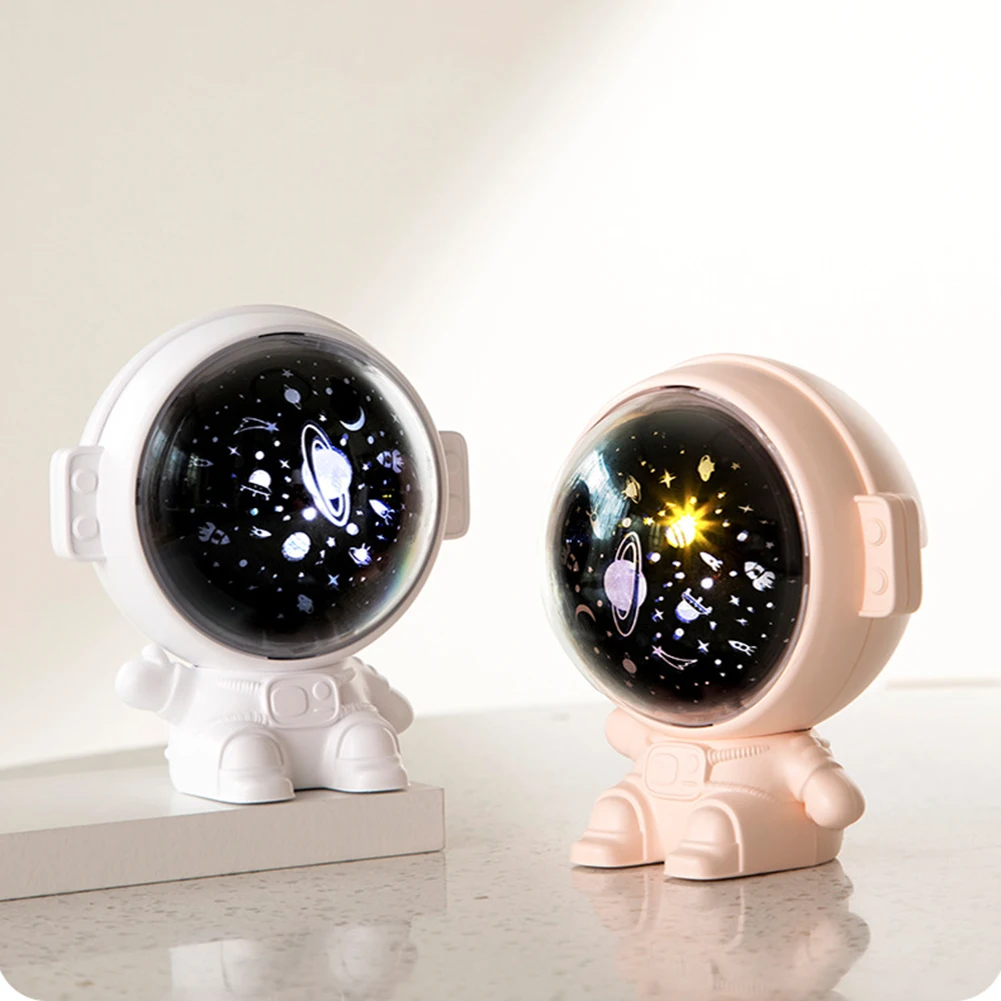 Creative Astronaut Night Light Star Projector Bedroom Atmosphere Table Lamp Decorative Ornaments Children Bedside Lamp Gift