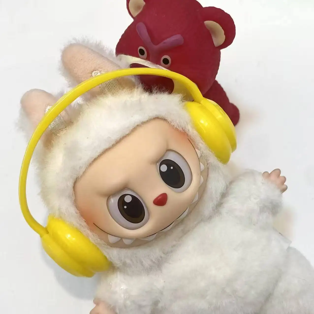For 17cm Labubu  Accessories Colorful Headphones Set Kawaii Plush Doll Decoration Kid Gift Fashion Doll Outfit Headset Supplies