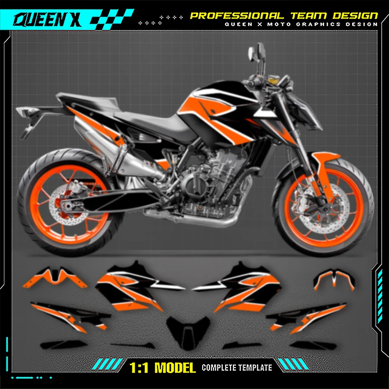 

Queen X MOTOR Motorcycle Graphics Background Decals Sticker For KTM Duke 790 890 Adventure 2018-2021 005