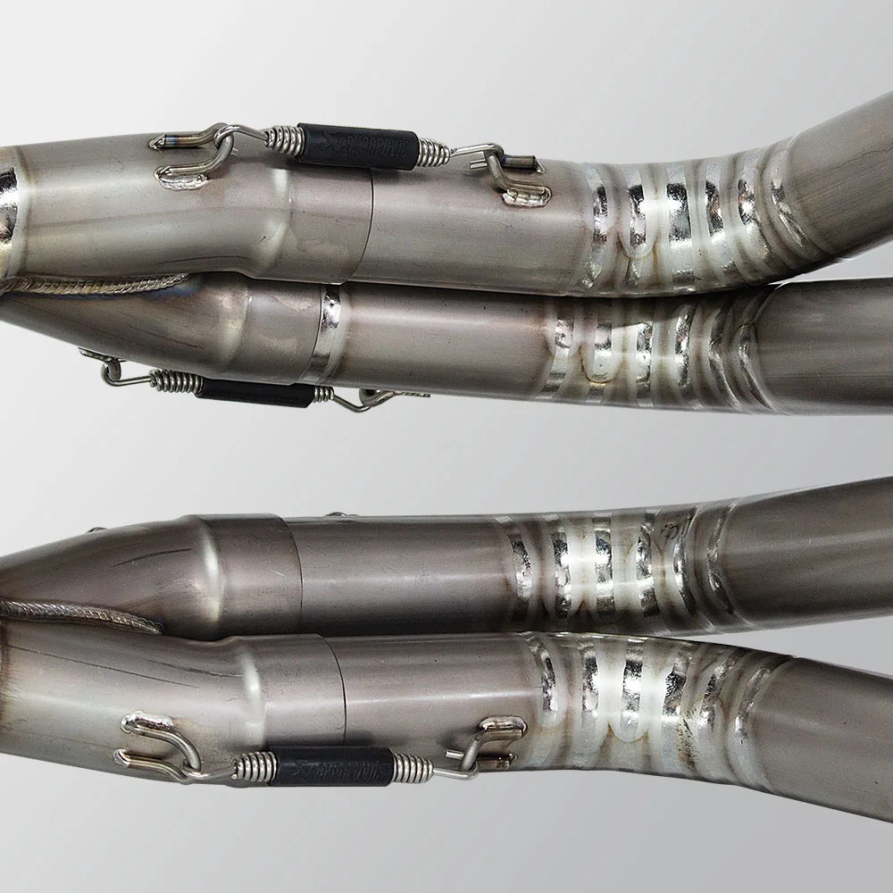 مشعب عادم الدراجة النارية لسيارات BMW S1000RR S1000R M1000R 2019-2025 أنبوب ربط أمامي كامل من التيتانيوم يتكيف خط سباق كاتم الصوت OE