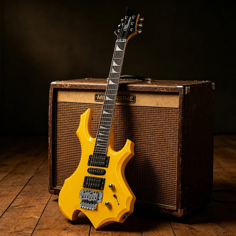 Flame Pattern Double Lock Tremolo Electric Guitar 24 Frets For Beginner Practice