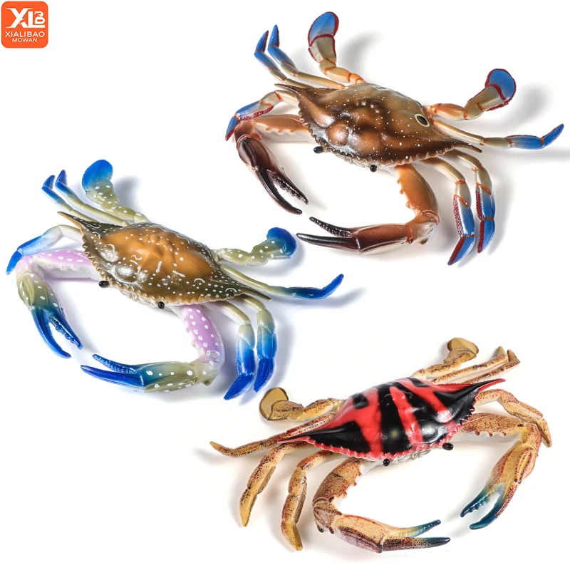 Grande brinquedo de caranguejo vermelho realista simulação sólida educacional oceano vida marinha modelo animal figura-presente de criatura divertida para crianças