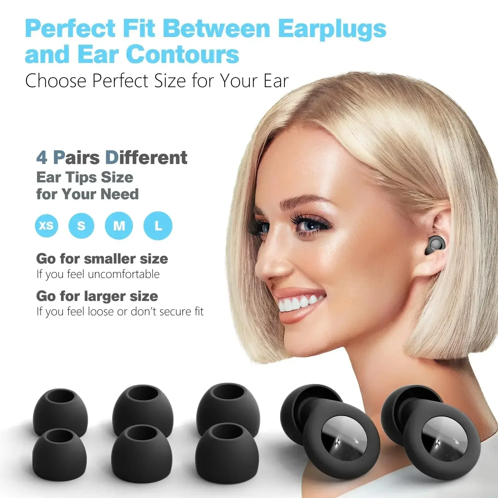 

Anti Noise Reusable Silicone Ear Plugs for Sleeping Concerts Travel Factory