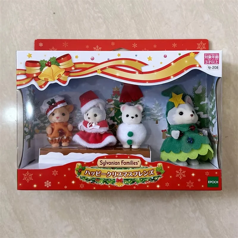 Sylvanian Families Figurki Anime Baby Serie T فاines Figurka Zabawki Dla Dzieci Szczęśliwych Świąt Przyjaciół Rodzinna Lalka Prezenty Świąteczne