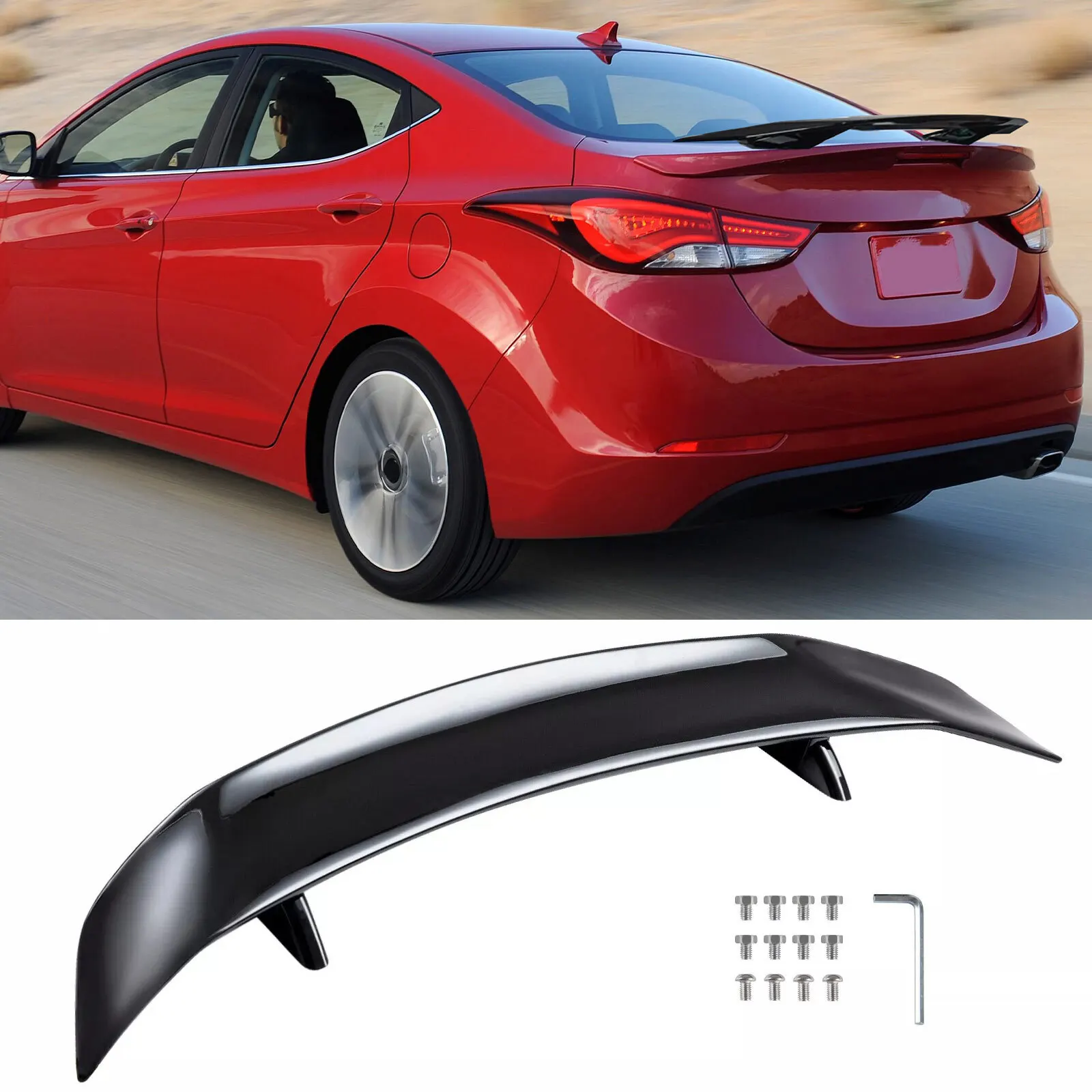 

47" Rear Trunk Spoiler Racing GT Wing Gloss Black For Hyundai Elantra Coupe 2013