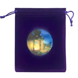 Portable Drawstring Jewelry Pouch Tarot Card Holder Purple Velvet Drawstring Bag Tarot Card Dice Storage Bag 12x15cm