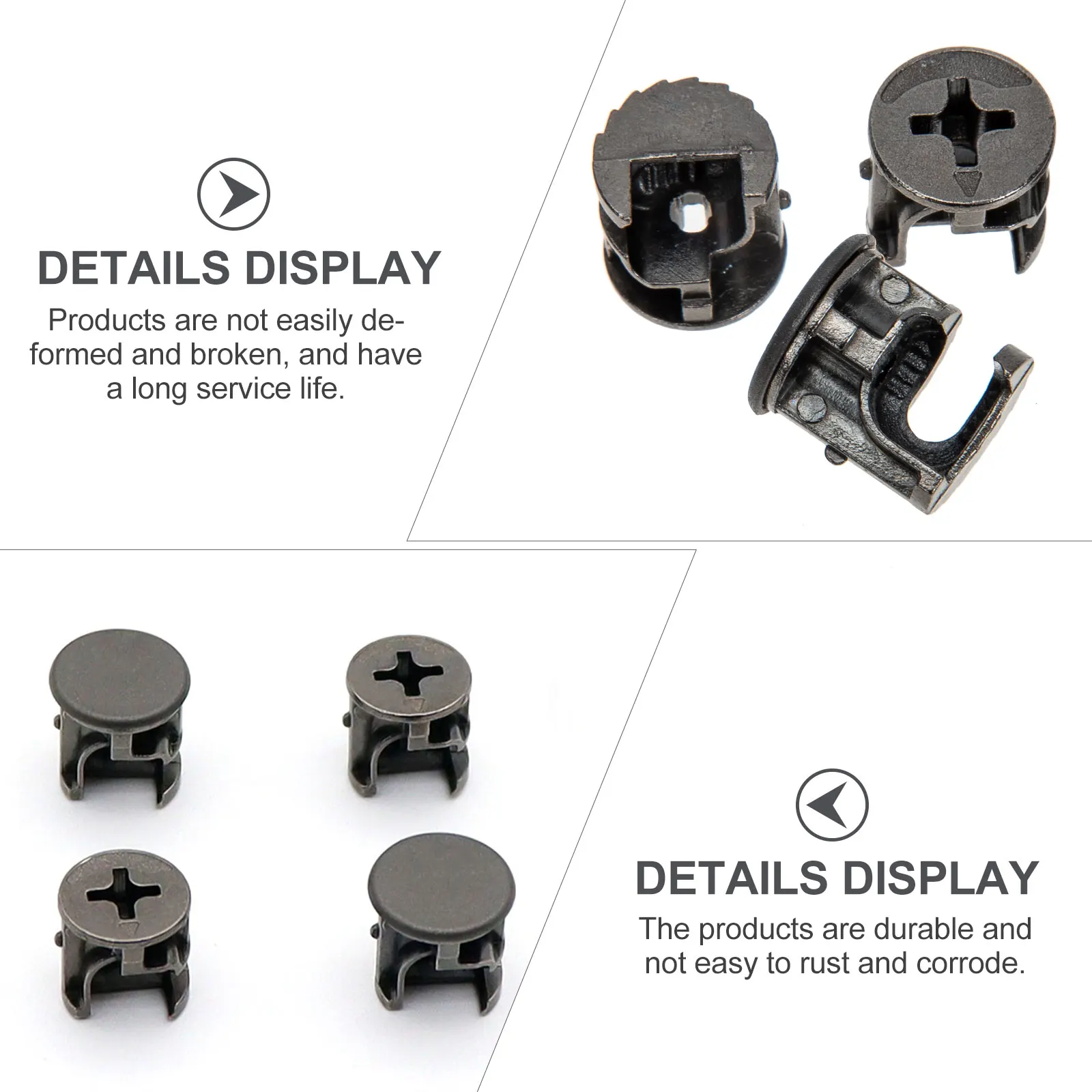 

100 Sets Zinc Alloy Cam Locks Black Cabinet Connecting Fittings Durable Eccentric Nut niture Hardware Small Size