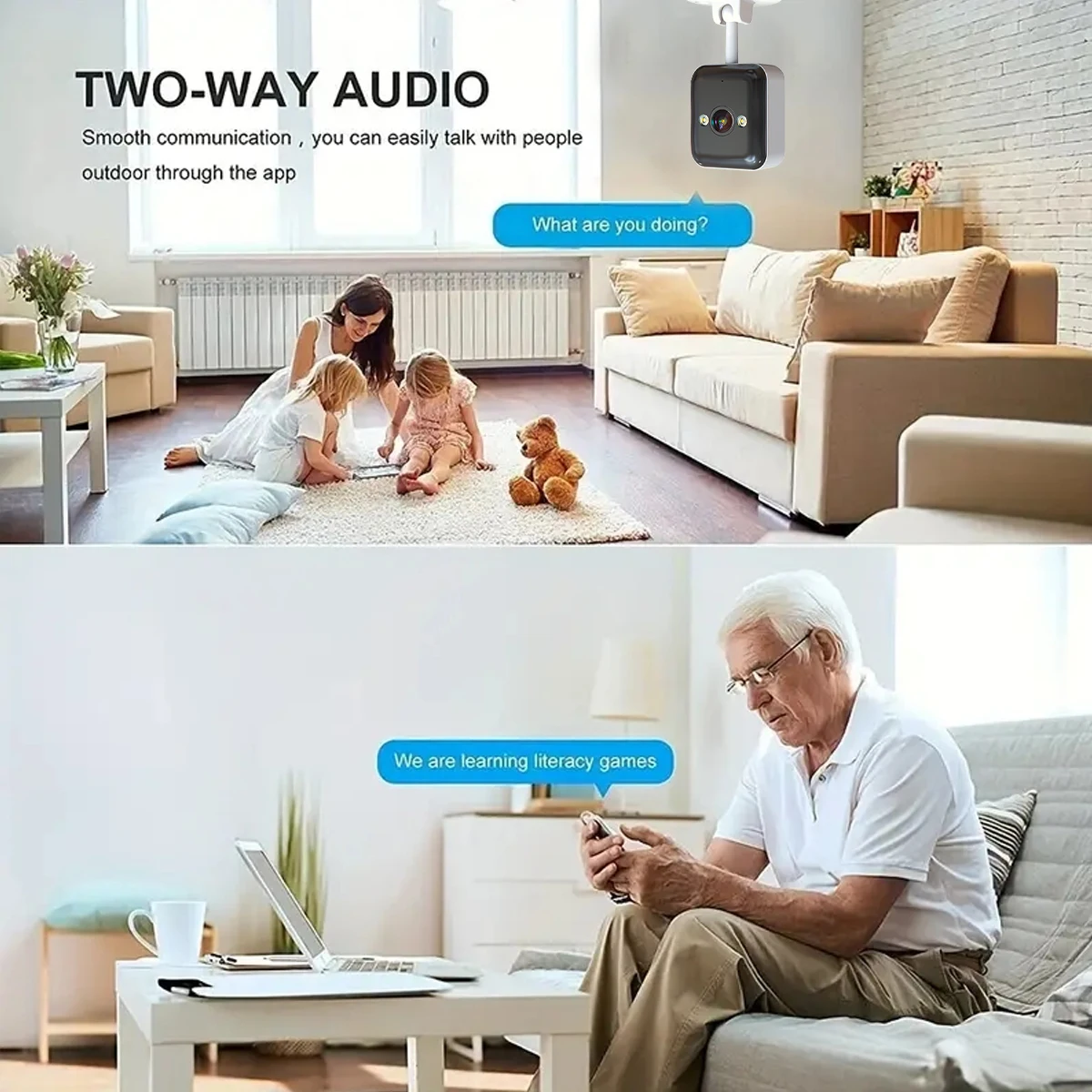 JOOAN 1080P Full HD Wireless Surveillance Camera, IP65 Waterproof IP Camera, Built-in AP Hotspot, Can Be Viewed Without Internet