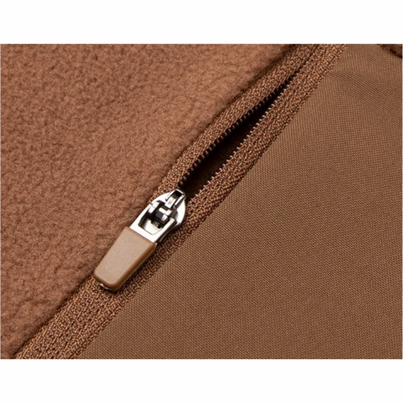 Winter Thickened Polar Fleece Sweatshirt For Men Warm Stand Up Collar Half Zip Long Sleeve Temperament Top Customize Your Design