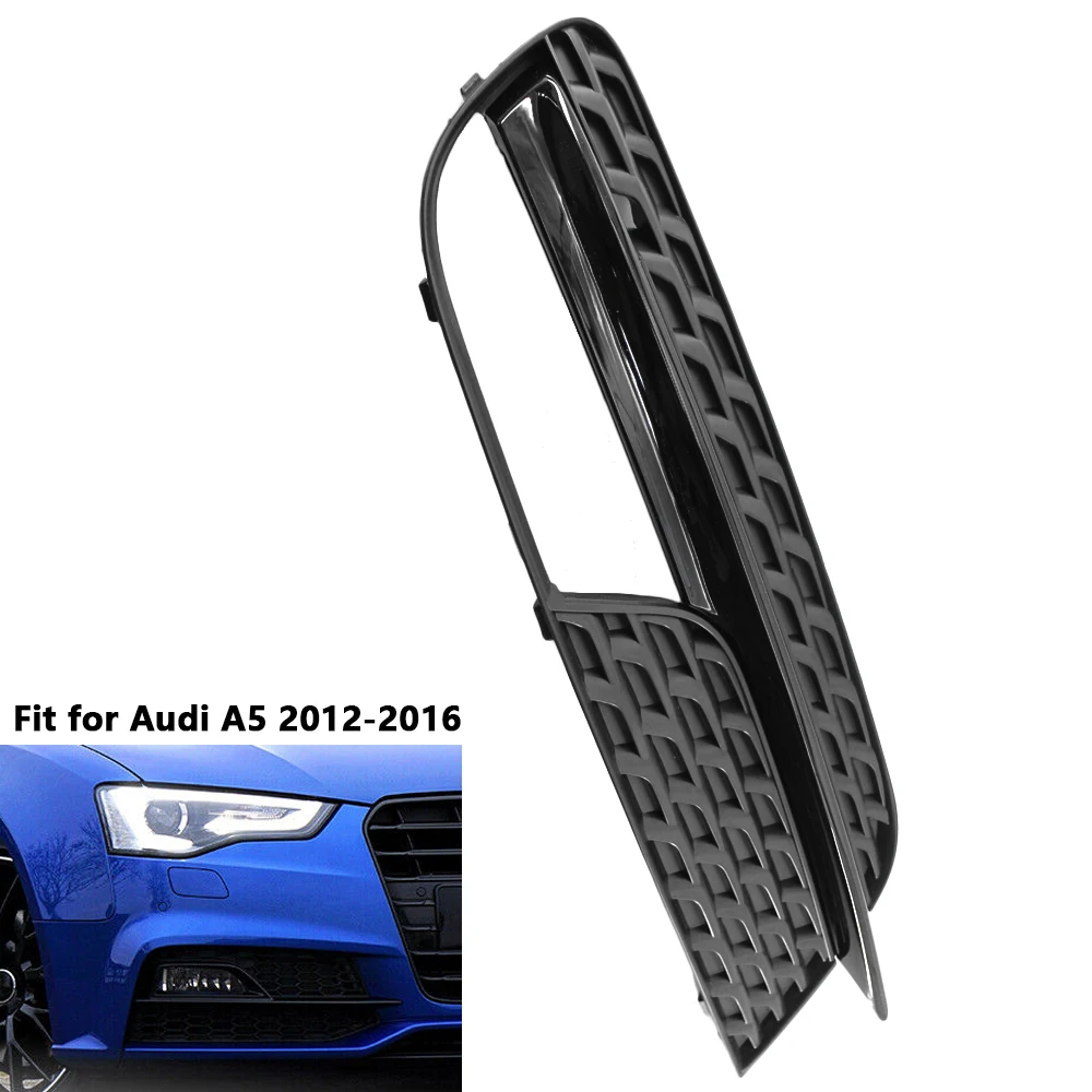 Car Front Bumper Fog Light Lamp Grille Grill Cover For Audi A5 2012 2013 2014 2015 2016 8T0807681H 8T0807682H Car Styling 1Pcs