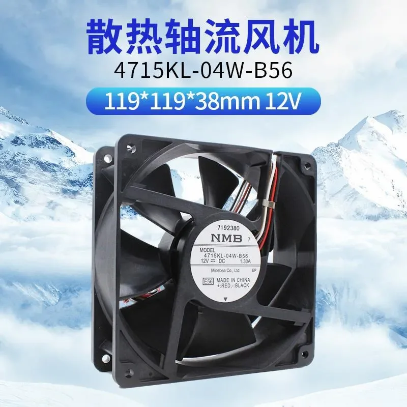New NMB 4715KL-04W-B50 B59 B56 12038 12V 1.3A Four-Wire Server Fan for Servers and Data Centers